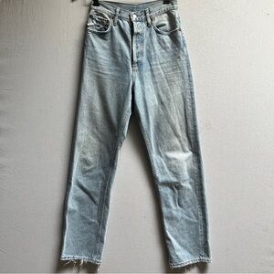 Agolde 90s Loose Light Blue high waisted Straight-Leg button fly Jeans Sz 27